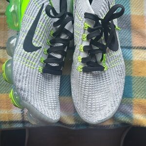 Nike Gray and Green Sneakers. Worn once. No box